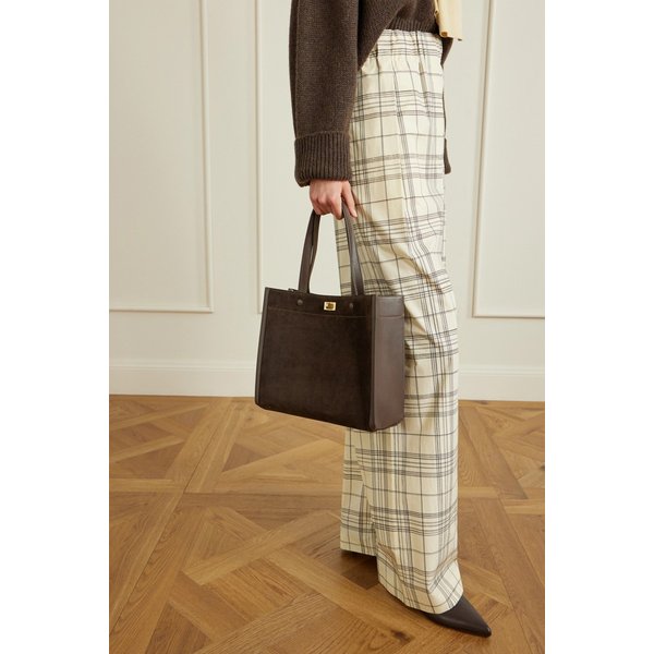 모티머 스몰 가죽 퍼포레이티드 스웨이드 토트백 46376663162892970