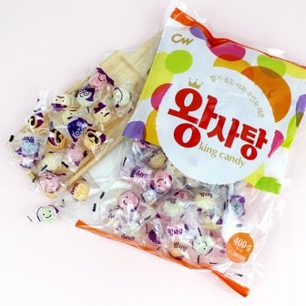 너만아는과자점 CW 청우 왕사탕 400g /대용량 과일맛 캔디 5가지맛