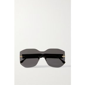 Oversized Aviator-style Acetate And Gold-tone Sunglasses 블랙