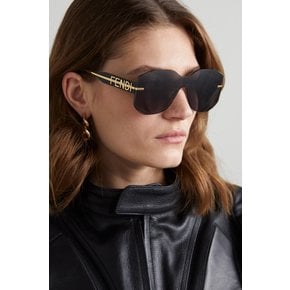 Oversized Aviator-style Acetate And Gold-tone Sunglasses 블랙