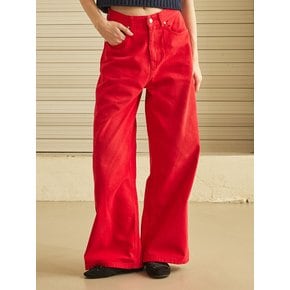 (W) WORLDWIDE FIT Color Denim Pants Red