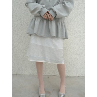 더엔엘 Sequined Skirt - [Ivory]