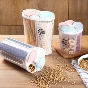 3칸 레인보우 잡곡통 1.5L/씨리얼통 쌀통 밀폐용기