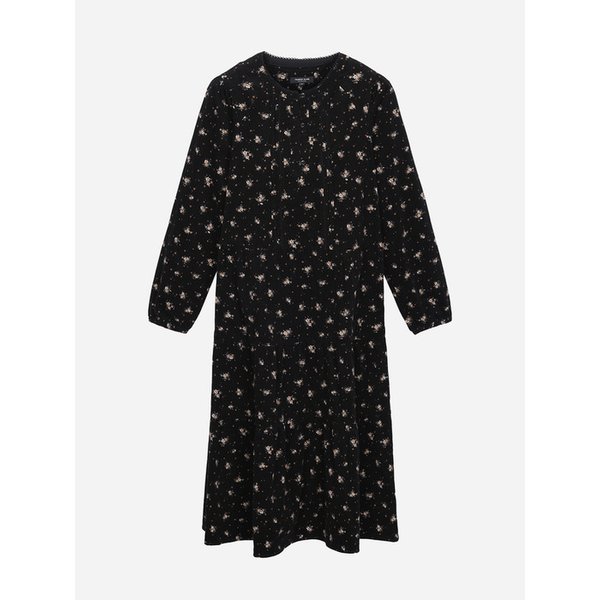 플라워 핀턱 기모 티어드 원피스_T258MOP247W