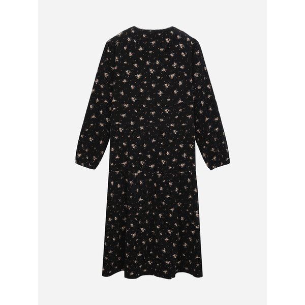 플라워 핀턱 기모 티어드 원피스_T258MOP247W