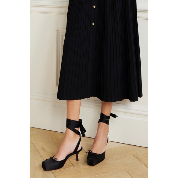 카시아 55 리본 디테일 그로스그레인 트림 새틴 펌프스 46376663162950913