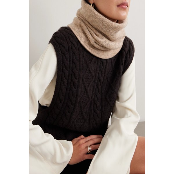 존스톤스 오브 엘긴 베이지 캐시미어 리브 스누드 46376663162952943