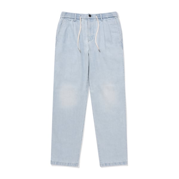 테이퍼드 데님 팬츠 라이트 블루