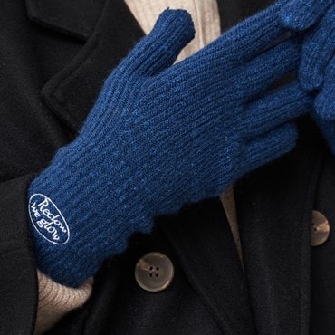 리끌로우 KNIT LOGO GLOVE BLUE