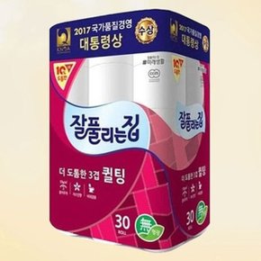 쿨샵 잘풀리는집 더 도톰한 3겹 퀼팅 30롤 화장지