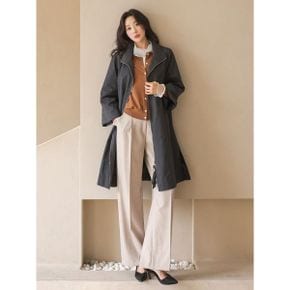 하이엔 네추럴 시크 무드 바스락 하이넥 트렌치 타입 롱 코트_P437786072