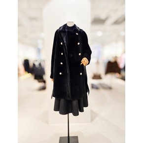 [파주점] [더아이잗컬렉션]무스탕 버튼 포인트 더블 하프 코트 CRCAFSM31