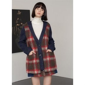 WOOL DOUBLE BUTTON CHECK CARDIGAN JACKET[A]