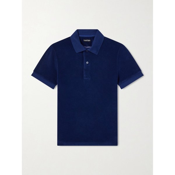 슬림핏 코튼 블렌드 테리 폴로 티셔츠 46376663163003426