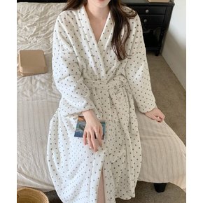 노멀 도트 수면 잠옷 파자마 가운 로브
