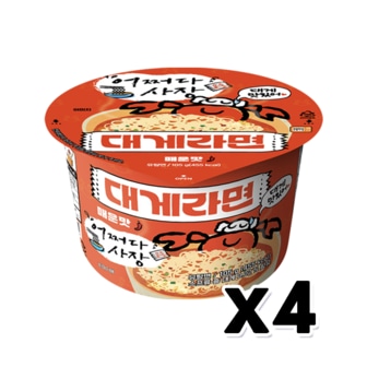  어쩌다사장 대게라면 매운맛 큰컵 큰사발 105g x 4개