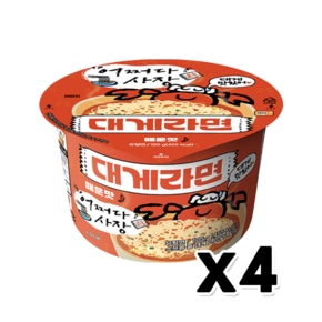 어쩌다사장 대게라면 매운맛 큰컵 큰사발 105g x 4개