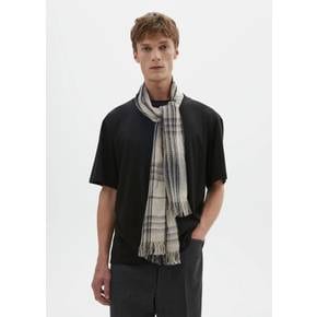마가렛호웰 26SS Graphic Check Scarf, Stone/Black