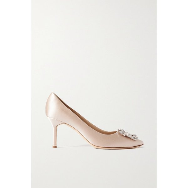한기시 크리스털 장식 새틴 펌프스 70mm 베이지 1647597300737411