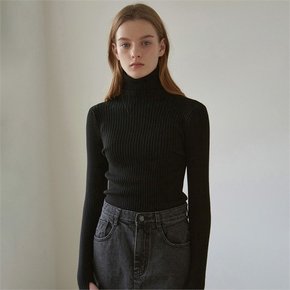 [얀써틴]RIBBED TURTLENECK KNIT_BLACK[A]