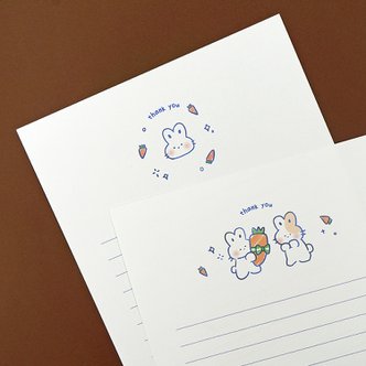 오첵 마음따뜻 일러스트 편지지 세트_땡큐래빗