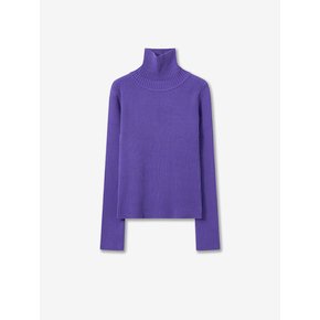 slim ribbed pola knit_purple