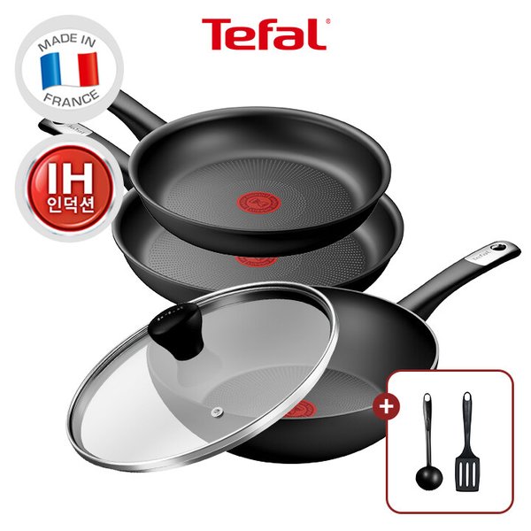 [비앤비뉴 국자,뒤집개 증정]테팔 인덕션 퍼펙트 터치 4종(팬24+팬28+웍28+레온유리뚜겅28)