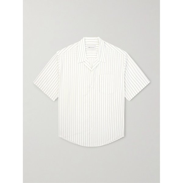 로고 엠보스드 스트라이프 코튼 포플린 셔츠 46376663162992588