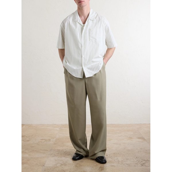 로고 엠보스드 스트라이프 코튼 포플린 셔츠 46376663162992588