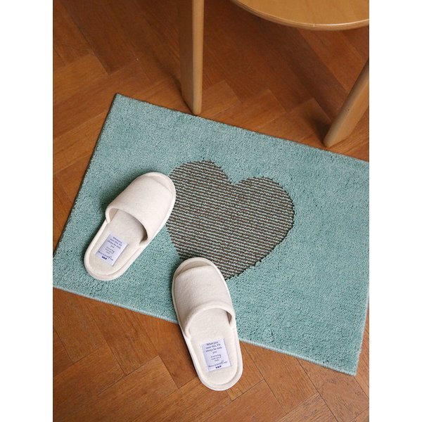 스트라이프 하트 발매트&주방매트 2colors