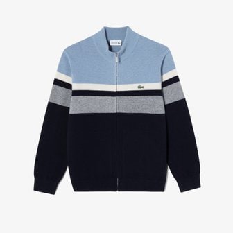 라코스테 [시흥점] 남성 하이넥 컬러블럭 가디건 AH701E-54N