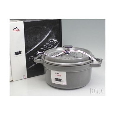  일본 스타우브 냄비0108 staub Cocotte Round Rondo 7.9 inches 20 cm Graphite Gray 18 Double