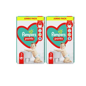 팸퍼스 유럽산 베이비드라이 기저귀 팬티형 3 4 5 6 7 단계 pampers 바우처 팬티3단계 2팩 124매