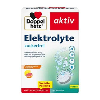  도펠헤르츠 Doppelherz 전해질 무설탕 발포정, 6 x 15정