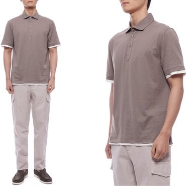 브루넬로쿠치넬리 25SS 남성 페이크 레이어드 폴로 반팔티셔츠 (M0B133966 COC13 25S)