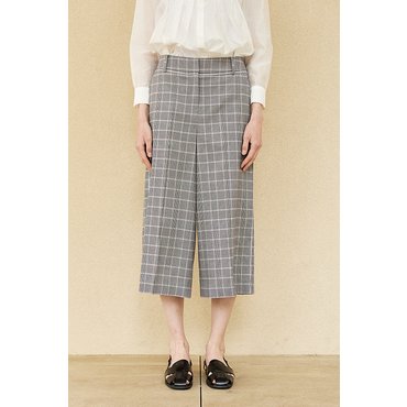 LAFEL 라펠소로브 체크 크롭 와이드 팬츠 LNMP256