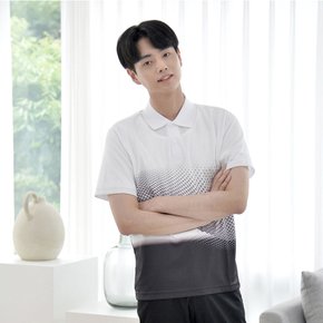 쿨론원단  그라데이션 배색 카라티셔츠 5컬러