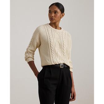 로렌 랄프 로렌 케이블 니트 코튼 크루넥 스웨터(WMLRSWES6820861101)