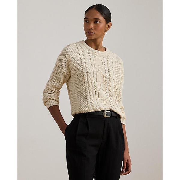 케이블 니트 코튼 크루넥 스웨터(WMLRSWES6820861101)