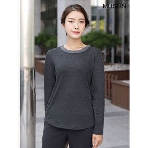 엄마옷 면 배색라운드 티셔츠 MQG128961 마담 미시옷 중년여성의류 빅사이즈 50대.._P328491181