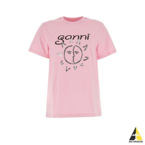 PINK COTTON T-SHIRT (T3771 395) (핑크 코튼 티셔츠)