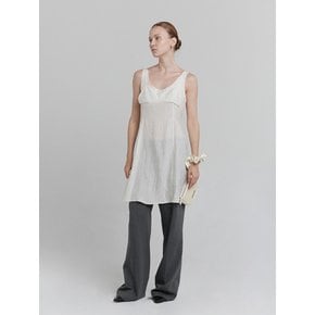 WRINKLE SLEEVELESS DRESS [IVORY]