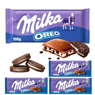  milka 알프스 우유 밀카 초콜릿 오레오 100g x 4