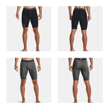 언더아머 1361602 블랙 그레이 2컬러 남성 HeatGear® 포켓 롱 쇼츠 5부레깅스 스포츠레깅스 반바지레깅스