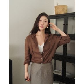 [우여름pick][아이코닉] 레귤러핏  린넨 셔츠 브라운 HSSH6BC30W2