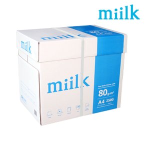 밀크 A4 복사용지(A4용지) 80g 2500매 1BOX