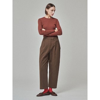 MAISON DE INES COTTON STRUCTURED BAGGY PANTS_CLAY BROWN
