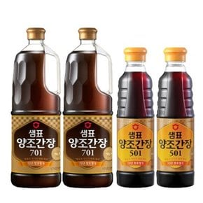 샘표 간장 양조간장701 1.7L 2개 + 양조간장 501 500ml 2개