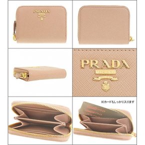 PRADA 1MM268 QWA [] [프라다] 지갑 (코인 케이스) 치프리아 사피아노 가죽 메탈 레터링 로고