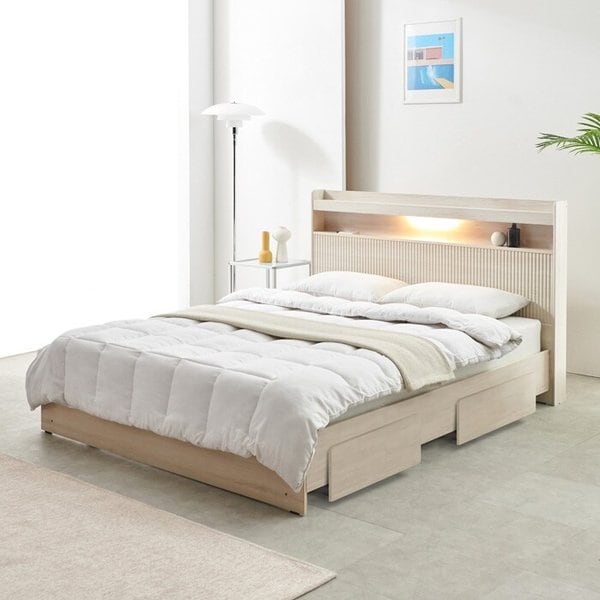 보루네오 협탁과 스텐드가 필요없는 LED 서랍침대 SS KC712